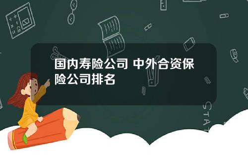 国内寿险公司 中外合资保险公司排名