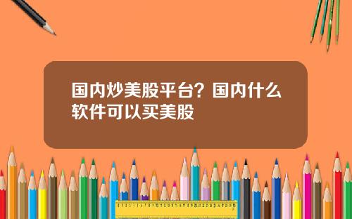 国内炒美股平台？国内什么软件可以买美股