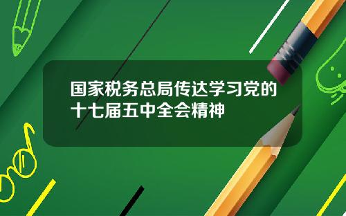 国家税务总局传达学习党的十七届五中全会精神