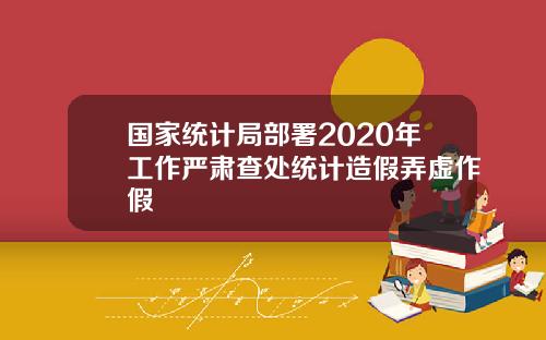 国家统计局部署2020年工作严肃查处统计造假弄虚作假