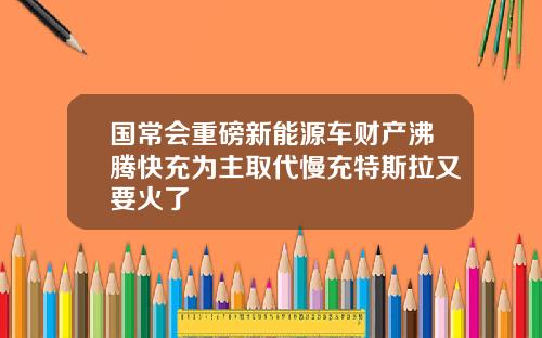 国常会重磅新能源车财产沸腾快充为主取代慢充特斯拉又要火了
