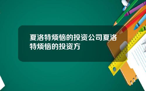 夏洛特烦恼的投资公司夏洛特烦恼的投资方