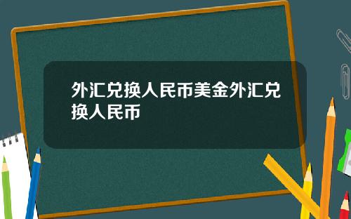 外汇兑换人民币美金外汇兑换人民币