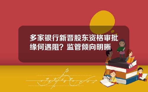 多家银行新晋股东资格审批缘何遇阻？监管倾向明晰