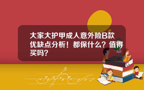 大家大护甲成人意外险B款优缺点分析！都保什么？值得买吗？