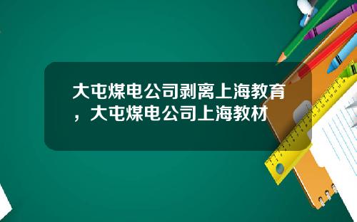 大屯煤电公司剥离上海教育，大屯煤电公司上海教材