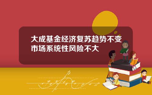 大成基金经济复苏趋势不变市场系统性风险不大