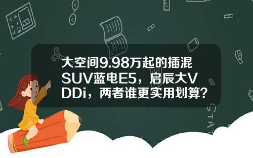 大空间9.98万起的插混SUV蓝电E5，启辰大V DDi，两者谁更实用划算？