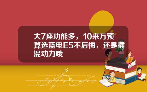大7座功能多，10来万预算选蓝电E5不后悔，还是插混动力哦