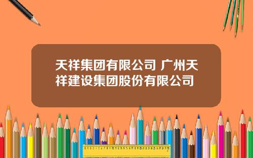 天祥集团有限公司 广州天祥建设集团股份有限公司