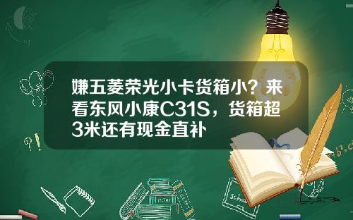 嫌五菱荣光小卡货箱小？来看东风小康C31S，货箱超3米还有现金直补