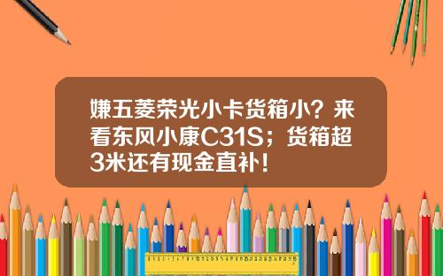 嫌五菱荣光小卡货箱小？来看东风小康C31S；货箱超3米还有现金直补！