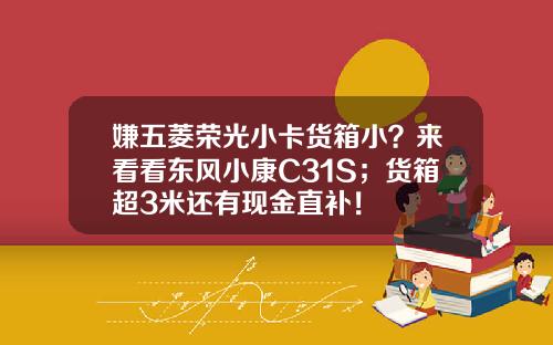 嫌五菱荣光小卡货箱小？来看看东风小康C31S；货箱超3米还有现金直补！