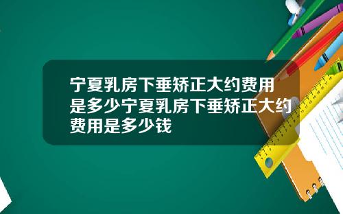 宁夏乳房下垂矫正大约费用是多少宁夏乳房下垂矫正大约费用是多少钱