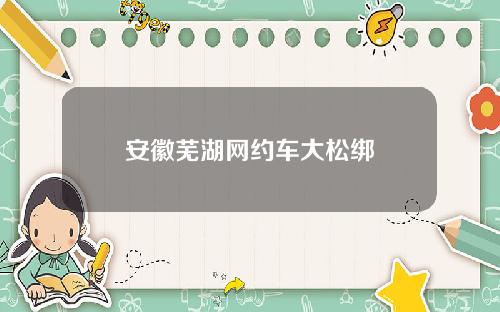 安徽芜湖网约车大松绑