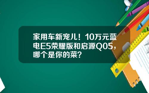 家用车新宠儿！10万元蓝电E5荣耀版和启源Q05，哪个是你的菜？