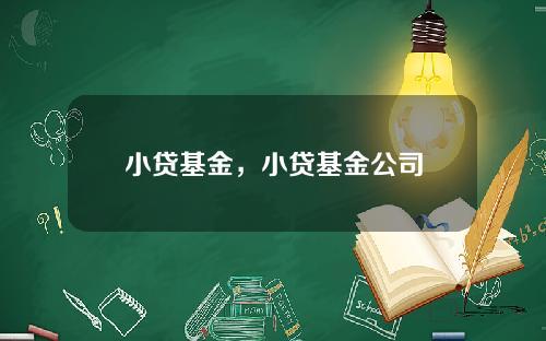 小贷基金，小贷基金公司