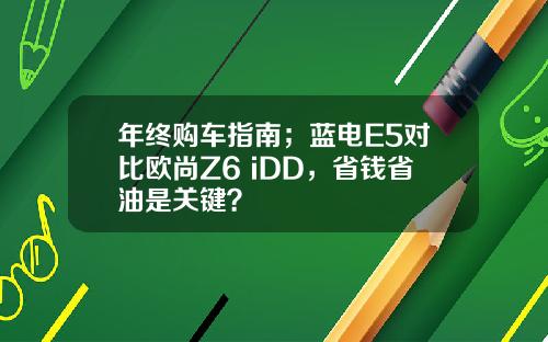 年终购车指南；蓝电E5对比欧尚Z6 iDD，省钱省油是关键？