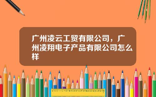 广州凌云工贸有限公司，广州凌翔电子产品有限公司怎么样