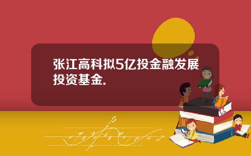 张江高科拟5亿投金融发展投资基金.