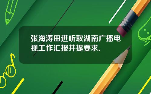 张海涛田进听取湖南广播电视工作汇报并提要求.