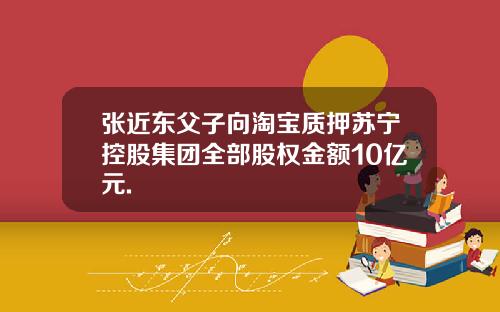 张近东父子向淘宝质押苏宁控股集团全部股权金额10亿元.