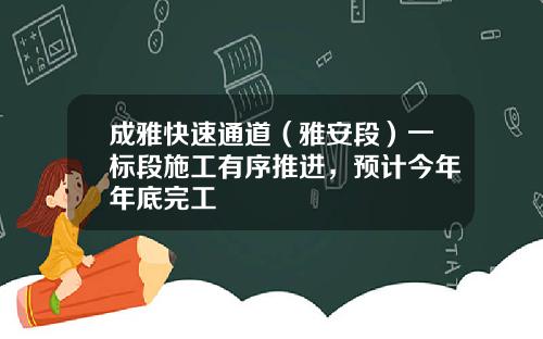 成雅快速通道（雅安段）一标段施工有序推进，预计今年年底完工
