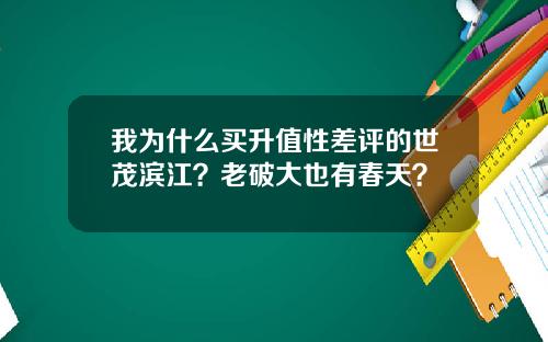 我为什么买升值性差评的世茂滨江？老破大也有春天？