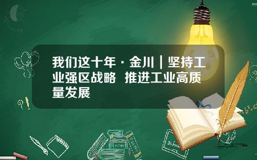 我们这十年·金川｜坚持工业强区战略  推进工业高质量发展