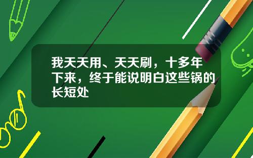 我天天用、天天刷，十多年下来，终于能说明白这些锅的长短处