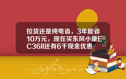 拉货还是纯电省，3年能省10万元，现在买东风小康EC36II还有6千现金优惠