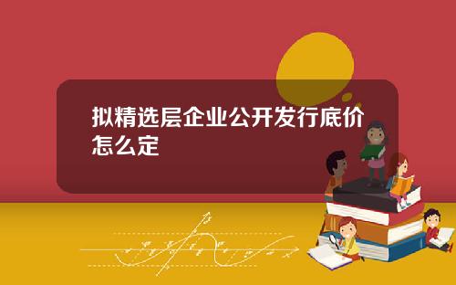 拟精选层企业公开发行底价怎么定