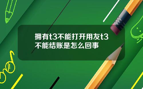 拥有t3不能打开用友t3不能结账是怎么回事
