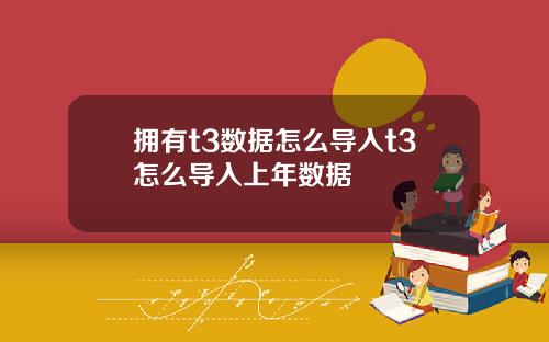 拥有t3数据怎么导入t3怎么导入上年数据