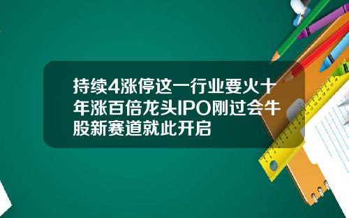 持续4涨停这一行业要火十年涨百倍龙头IPO刚过会牛股新赛道就此开启