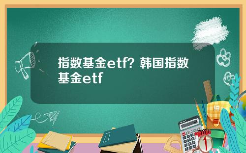 指数基金etf？韩国指数基金etf