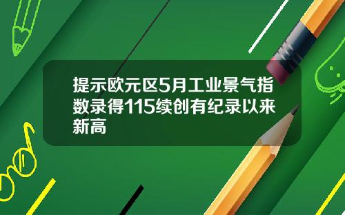 提示欧元区5月工业景气指数录得115续创有纪录以来新高