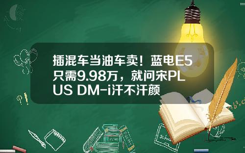 插混车当油车卖！蓝电E5只需9.98万，就问宋PLUS DM-i汗不汗颜