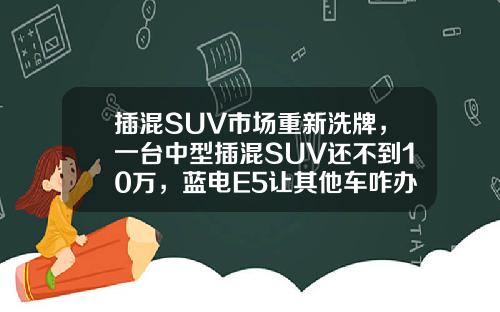 插混SUV市场重新洗牌，一台中型插混SUV还不到10万，蓝电E5让其他车咋办？