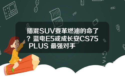 插混SUV要革燃油的命了？蓝电E5或成长安CS75 PLUS 最强对手