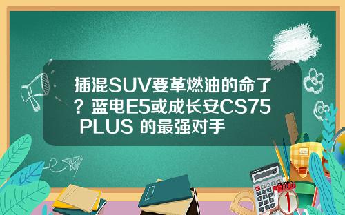 插混SUV要革燃油的命了？蓝电E5或成长安CS75 PLUS 的最强对手