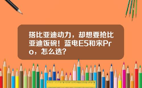 搭比亚迪动力，却想要抢比亚迪饭碗！蓝电E5和宋Pro，怎么选？