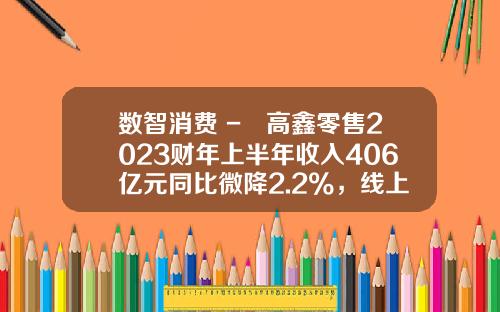 数智消费 - 高鑫零售2023财年上半年收入406亿元同比微降2.2%，线上销售占比近35%