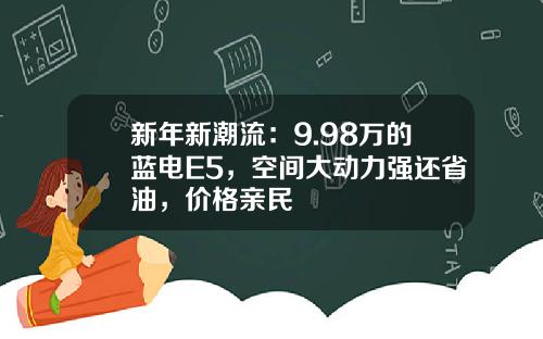 新年新潮流：9.98万的蓝电E5，空间大动力强还省油，价格亲民