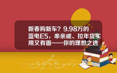 新春购新车？9.98万的蓝电E5，串亲戚、拉年货实用又有面——你的理想之选