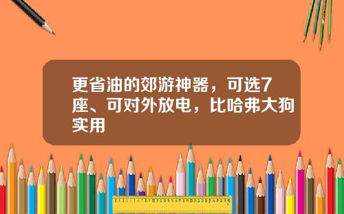 更省油的郊游神器，可选7座、可对外放电，比哈弗大狗实用