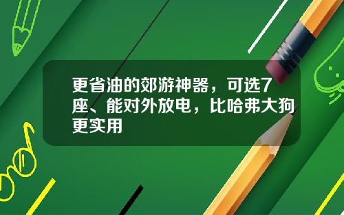 更省油的郊游神器，可选7座、能对外放电，比哈弗大狗更实用