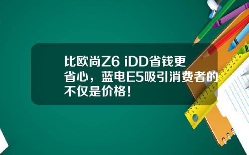 比欧尚Z6 iDD省钱更省心，蓝电E5吸引消费者的不仅是价格！