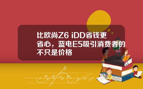 比欧尚Z6 iDD省钱更省心，蓝电E5吸引消费者的不只是价格
