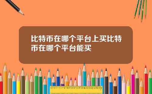 比特币在哪个平台上买比特币在哪个平台能买